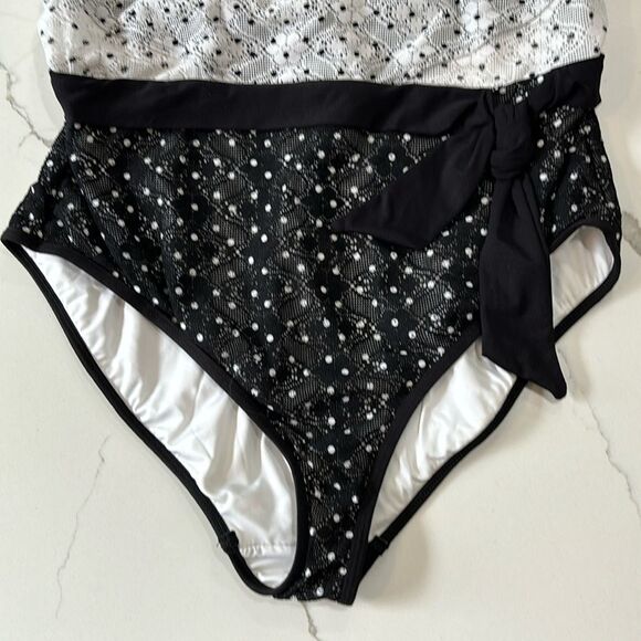 Anne Cole | In First Lace High Neck Women’s One Piece Swimsuit Bathing Suit - Picture 5 of 9